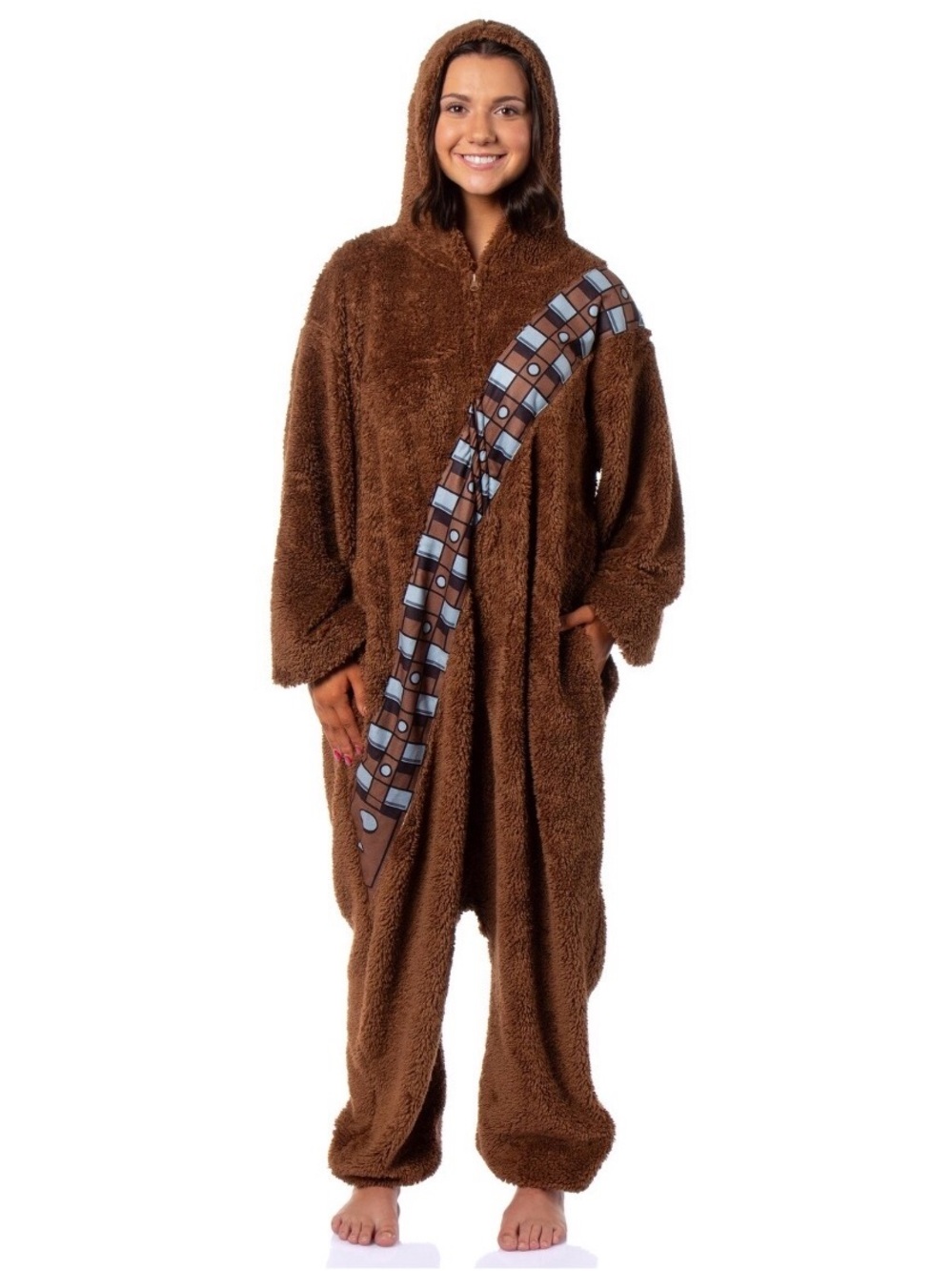 Unisex Star Wars Chewbacca Brown Hooded Plush Onesie